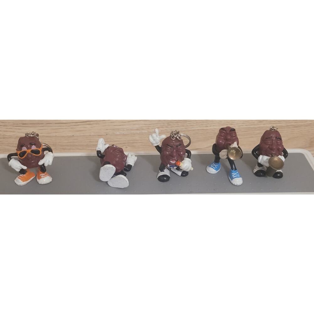 California Raisins Figure Keychain 1987 Calrab - Lot Of 5 Pre-owned Loose Toys